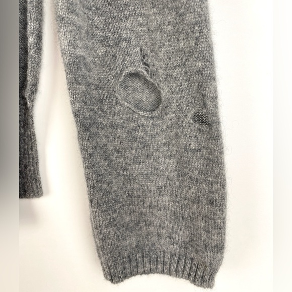 R13 Shrunken Distressed Cashmere Sweater Grey - Picture 10 of 13